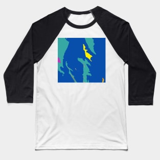 Paint spatters in blue teal yellow Baseball T-Shirt